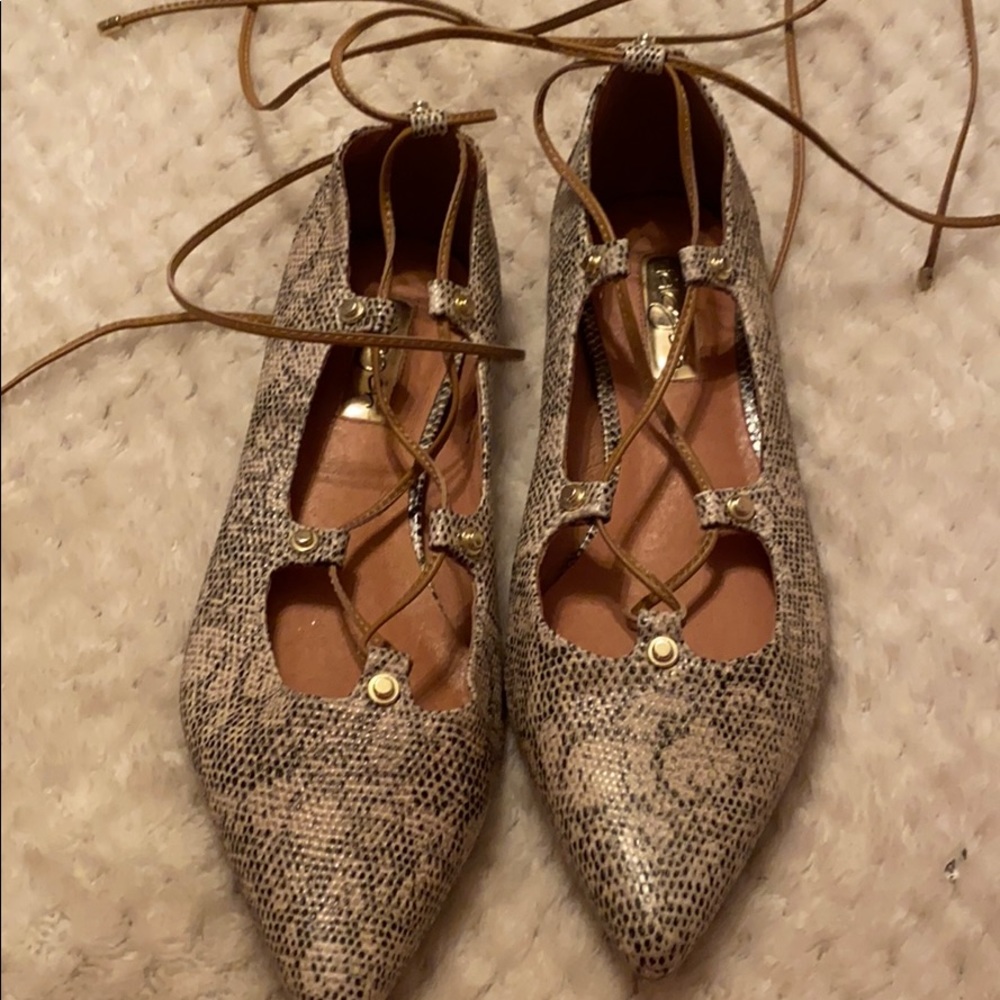Halogen Snake Lace Up Leg Flats 6M